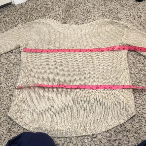 Anthropologie RDI Sweater Size Medium Tan Brown Elbow Patch Pullover - Picture 10 of 13